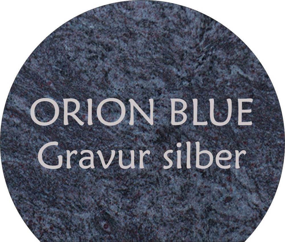 Granit Orion / Gravur hellgrau
