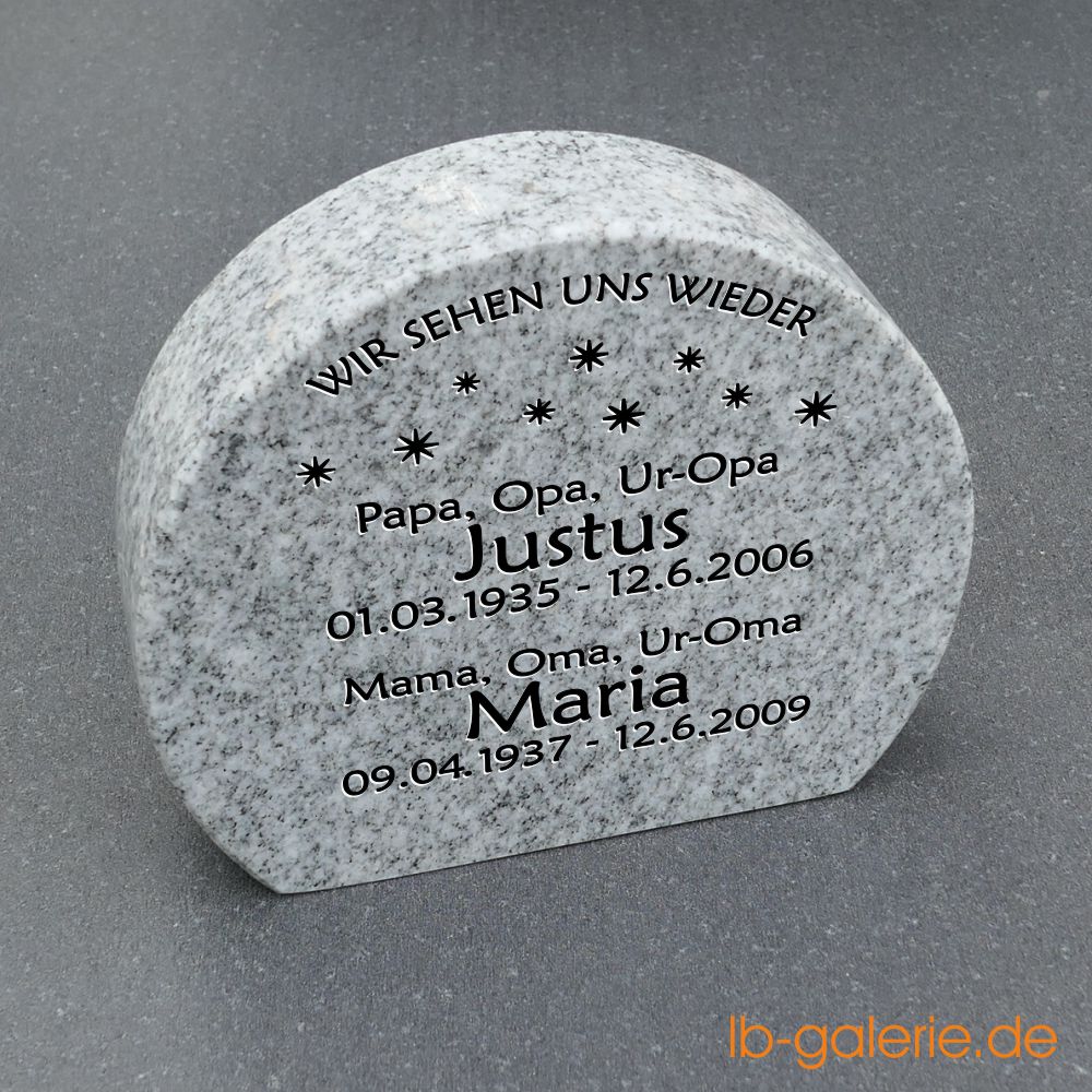 Stein zum Gedenken an die Großeltern nach Grabauflösung